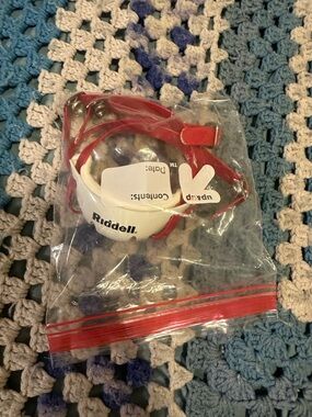 Riddell Red and White Mini Football Helmet Chinstrap